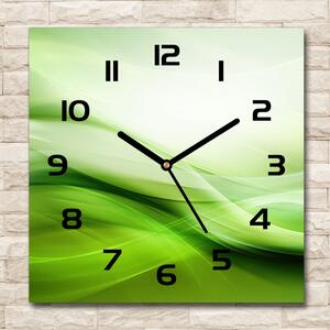 Skleněné hodiny na stěnu Zelené vlny pozadí pl_zsk_30x30_c-f_84906654