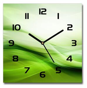 Skleněné hodiny na stěnu Zelené vlny pozadí pl_zsk_30x30_c-f_84906654