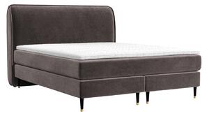Maison de Rêve Hnědá sametová postel boxspring OFFO 200 x 200 cm