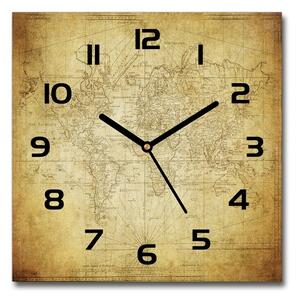 Skleněné hodiny na stěnu Stará mapa světa pl_zsk_30x30_c-f_85725427
