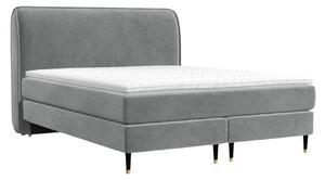 Maison de Rêve Šedá sametová postel boxspring OFFO 200 x 200 cm