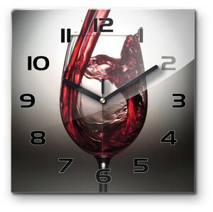 Skleněné hodiny čtverec Červené víno pl_zsk_30x30_c-f_86527564