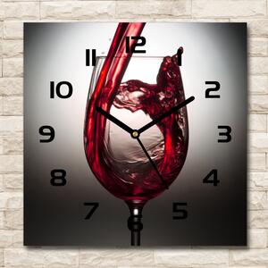 Skleněné hodiny čtverec Červené víno pl_zsk_30x30_c-f_86527564