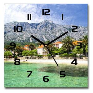 Skleněné hodiny čtverec Pláž v Chorvatsku pl_zsk_30x30_c-f_87789777