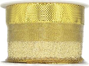 Stuha zlatá OUTDOOR GOLD STRIPES lurexová 40mm x 8m (8,-Kč/m)