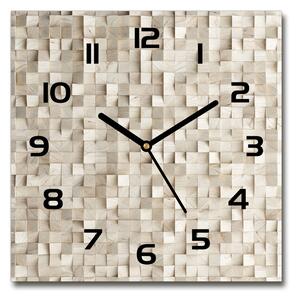 Skleněné hodiny na stěnu Dřevěné kostky pl_zsk_30x30_c-f_89246295