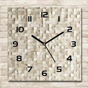 Skleněné hodiny na stěnu Dřevěné kostky pl_zsk_30x30_c-f_89246295