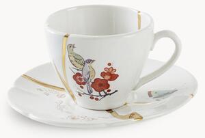 Porcelánový šálek na espresso s podšálkem Kintsugi