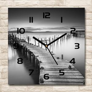 Skleněné hodiny na stěnu Dřevěné molo pl_zsk_30x30_c-f_91735833