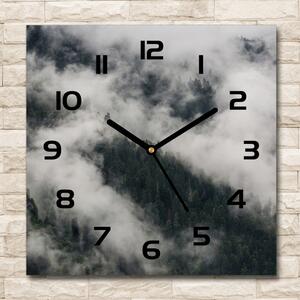 Skleněné hodiny na stěnu Mlha nad lesem pl_zsk_30x30_c-f_92103415