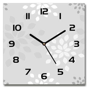 Skleněné hodiny čtverec Květinový vzor pl_zsk_30x30_c-f_94871206