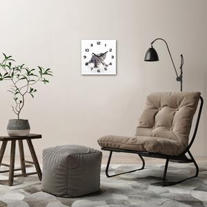 Skleněné nástěnné hodiny čtverec Malá kočka pl_zsk_30x30_c-f_95620650