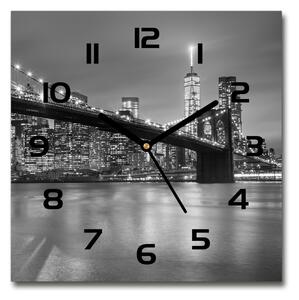 Skleněné hodiny čtverec New York noc pl_zsk_30x30_c-f_96581039