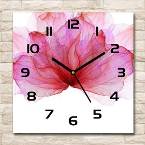 Skleněné hodiny čtverec Růžové květiny pl_zsk_30x30_c-f_98648030