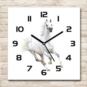 Skleněné hodiny na stěnu Bílý arabský kůň pl_zsk_30x30_c-f_99028092