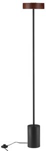 Hnědo-černá kovová stojací LED lampa Nova Luce Thea 135 cm