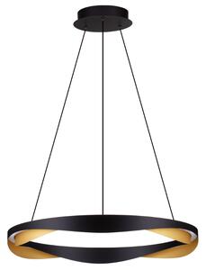 Černo-zlaté kovové závěsné LED světlo Nova Luce Radon 65 cm