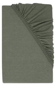 Livarno® Žerzejové napínací prostěradlo s podílem lnu, 90–100 x 200 cm (zelená) (100406445002)