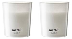 Set dvou sójových vonných svíček Meraki Fresh Linen