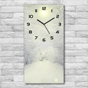 Moderní hodiny nástěnné Les zima pl_zsp_30x60_c-f_103882841