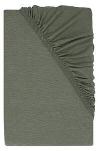 Livarno® Žerzejové napínací prostěradlo s podílem lnu, 90–100 x 200 cm (zelená) (100406445002)