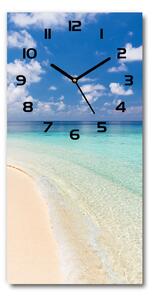 Nástěnné skleněné hodiny Pláž Maledivy pl_zsp_30x60_c-f_104787561