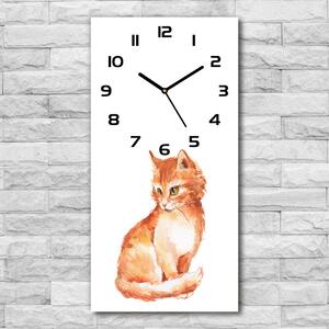 Moderní hodiny nástěnné Červená kočka pl_zsp_30x60_c-f_120895228