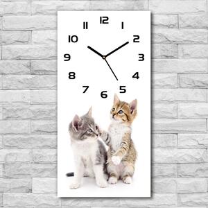 Nástěnné skleněné hodiny Dvě malé kočky pl_zsp_30x60_c-f_120060855