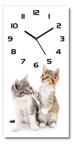 Nástěnné skleněné hodiny Dvě malé kočky pl_zsp_30x60_c-f_120060855