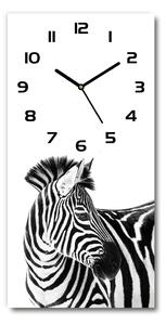 Nástěnné skleněné hodiny Zebra ve sněhu pl_zsp_30x60_c-f_121577688