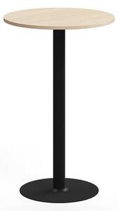 AJ Produkty Barový stůl ALVA, Ø700x1100 mm, vysokotlaký laminát, černá/bříza