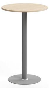 AJ Produkty Barový stůl ALVA, Ø700x1100 mm, vysokotlaký laminát, stříbrná/bříza