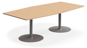 AJ Produkty Jednací stůl FLEXUS, 2400x1200 mm, buk, stříbrná
