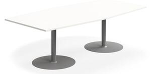 AJ Produkty Jednací stůl FLEXUS, 2400x1200 mm, bílá, stříbrná