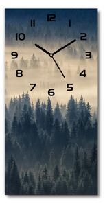 Nástěnné skleněné hodiny Mlha nad lesem pl_zsp_30x60_c-f_134224571