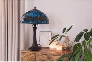 Modrá stolní lampa Tiffany s vážkami Vie blue - Ø 31*43 cm E27/max 1*40W