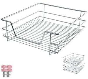 Tectake Teleskopická zásuvka do kuchyně, ložnice - 50 cm, Sada 2 kusů