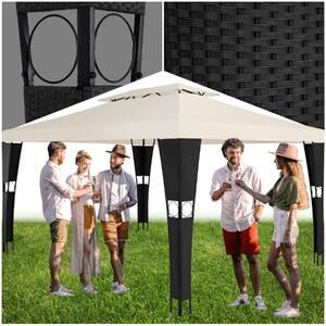 Tectake Zahradní altán Mona 3x4m - černá/krémová