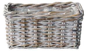 Ratanový truhlík SMOL – bílý/grey, 30×15×15 cm (Van der Leeden®)