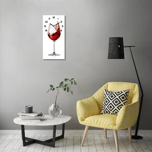 Nástěnné skleněné hodiny Červené víno pl_zsp_30x60_c-f_61113320
