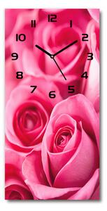 Moderní hodiny nástěnné Růžové růže pl_zsp_30x60_c-f_62775454