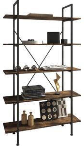 Tectake Regál Glasgow industrial 106 x 34,5 x 179,5 cm - Industriální dřevo tmavé, rustikální