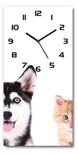 Moderní hodiny nástěnné Pes a kočka pl_zsp_30x60_c-f_69481621