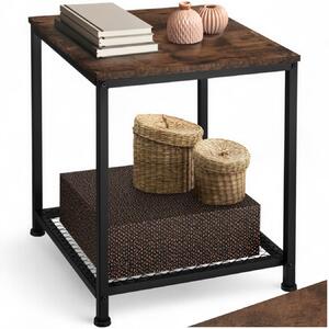 Tectake Odkládací stolek Derby 45,5x45,5x55,5cm - Industriální dřevo tmavé, rustikální