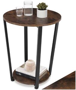 Tectake Odkládací stolek Swindon 50x62,5cm - Industriální dřevo tmavé, rustikální