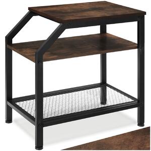 Tectake Odkládací stolek Plymouth 36,5x58,5x59,5cm - Industriální dřevo tmavé, rustikální
