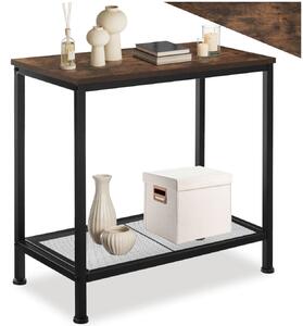 Tectake Odkládací stolek Filton 60x30,5x60,5cm - Industriální dřevo tmavé, rustikální