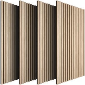 Tectake Nástěnné panely Sonic Wall II v dřevěném vzhledu - Světlý dub,Sada 4 kusů