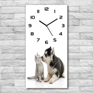 Moderní hodiny nástěnné Pes a kočka pl_zsp_30x60_c-f_73561386