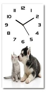 Moderní hodiny nástěnné Pes a kočka pl_zsp_30x60_c-f_73561386